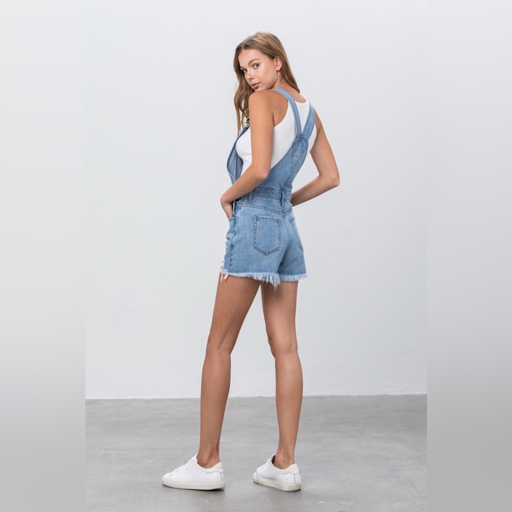 Insane Gene Jean Shorts Overalls Size Small - Picture 14 of 16